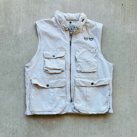 Gilet Vintage Banana Republic Beige – Style Safari Et Voyage, Taille M Avec Poches